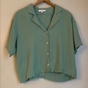 Women's Green Button-Up Top